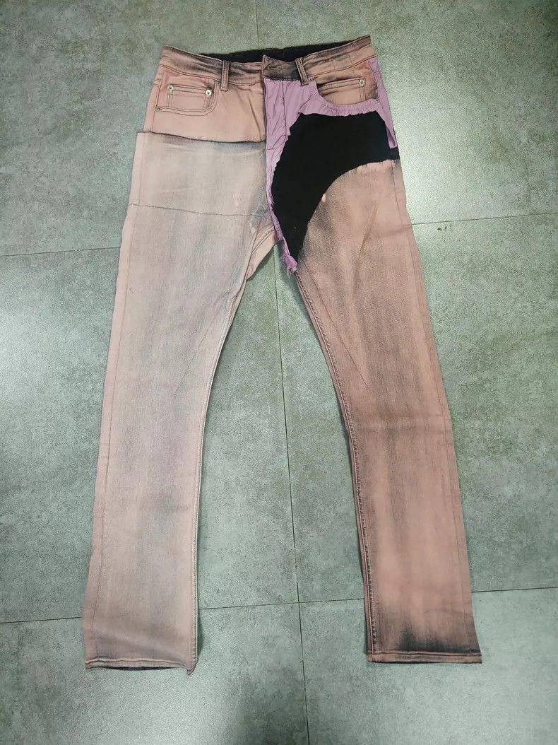 Rick Owens Pink Jeans with Unique Design