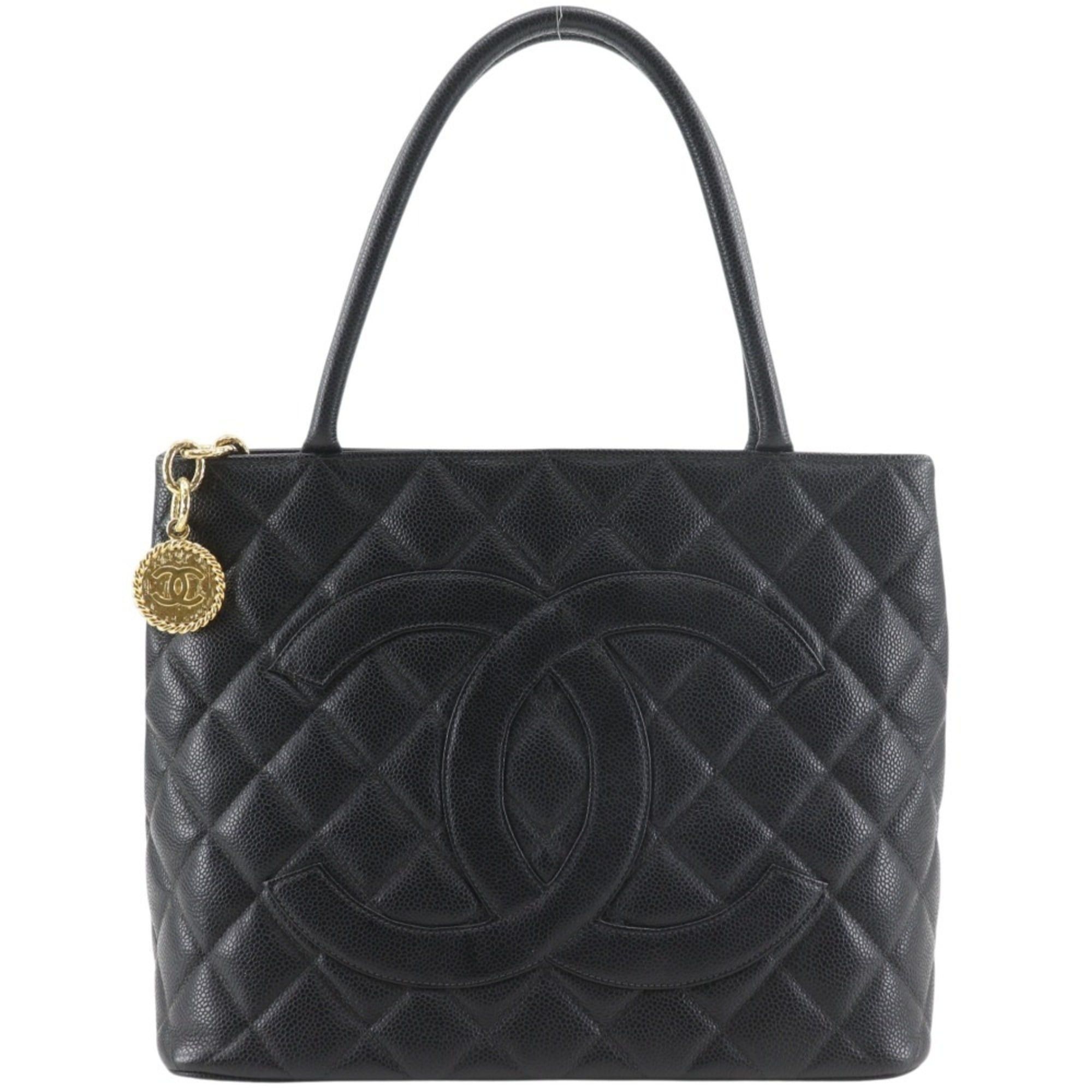 Chanel Chanel Medallion Tote Bag, a reissue of the Coco Mark design, black caviar leather, A5 size, for women (A01804). Size ONE SIZE - 1 Thumbnail