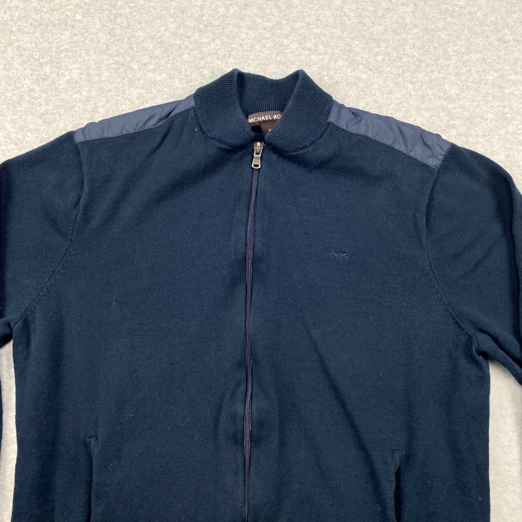 Michael Kors Michael Kors Sweater Mens XL Blue Full Zip Pockets Embroidered Logo Zipper Size US XL / EU 56 / 4 - 3 Thumbnail