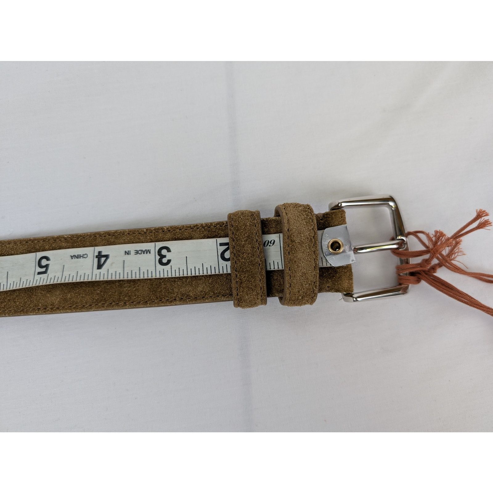 Loro Piana o1rshd1 Size: 105 / Men's 100% Suede Calf Split Belt Brown Size 42 - 12 Thumbnail