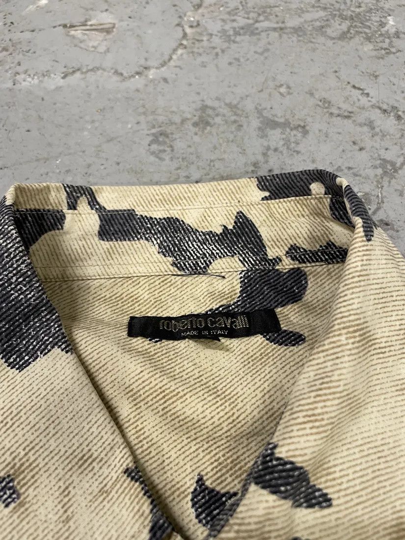 Roberto Cavalli × Vintage AW2001/02 Roberto Cavalli Brown Peace Camouflage Shirt Size US M / EU 48-50 / 2 - 3 Thumbnail