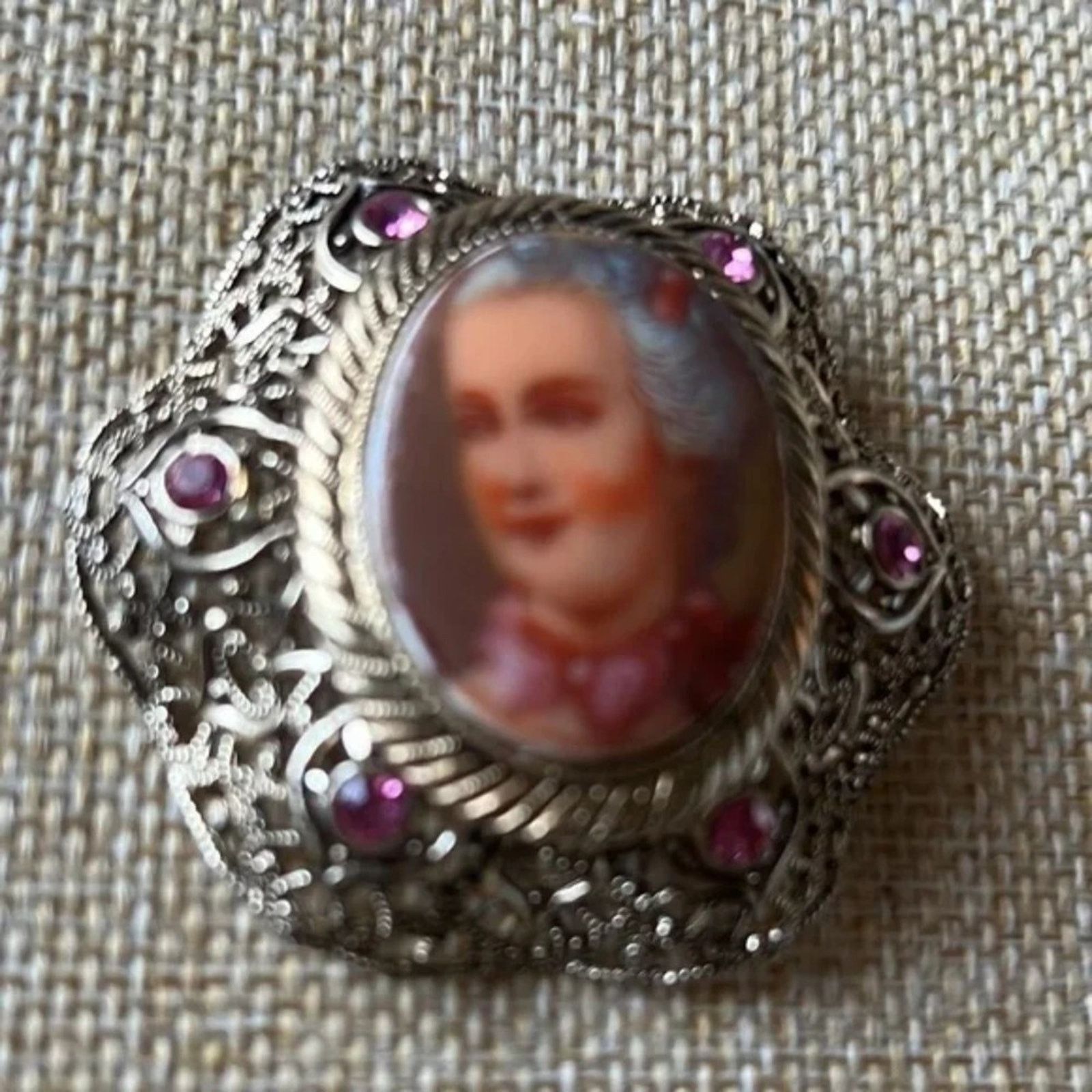 Other Vintage West Germany Victorian Brooch Filigree Hand Painted Size ONE SIZE - 4 Thumbnail