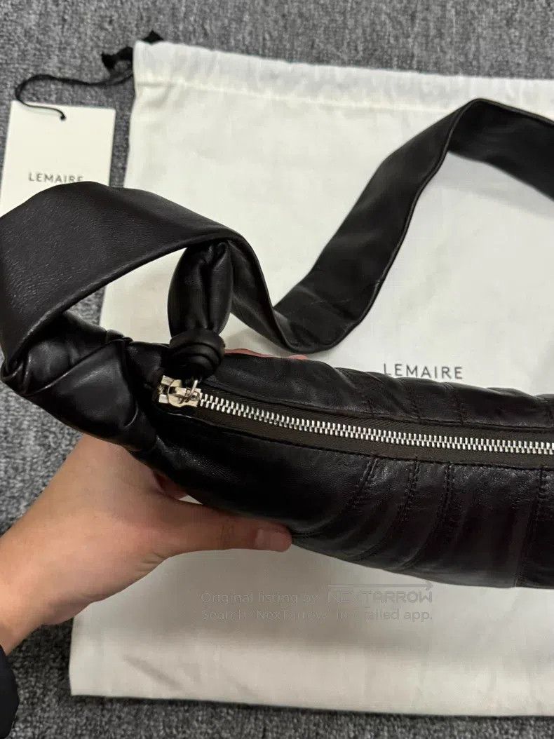 Lemaire LEMAIRE Dark chocolate brown sheepskin horn bag Size ONE SIZE - 6 Thumbnail