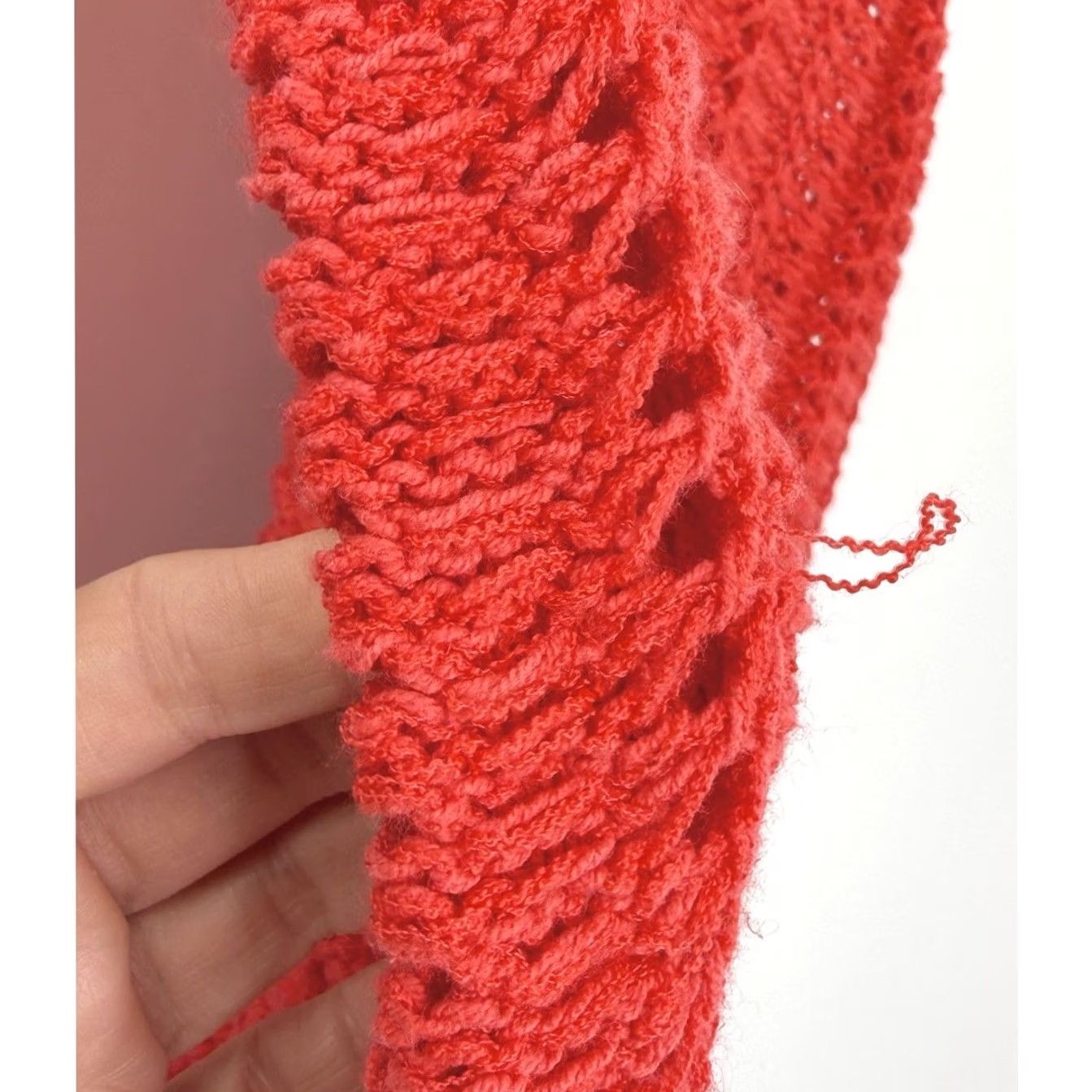 Vintage Universal Thread Sweater L Coral Red Open Knit Sleeveless Beachy Boho Coastal Womens Size L / US 10 / IT 46 - 5 Thumbnail