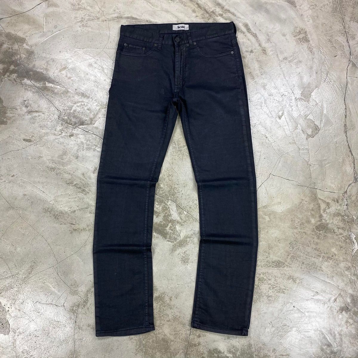 Acne Studios ROC Force Black Slim Straight Denim Jeans Size US 31 - 1 Thumbnail