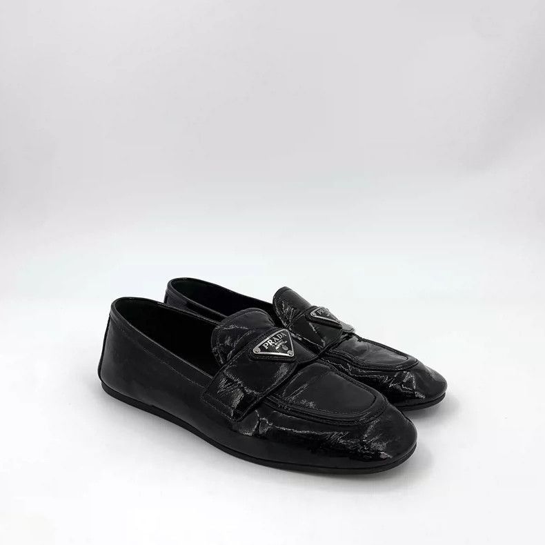 Prada Prada Black Patent Leather Loafers Size 37.5-2506 Size US 7 / IT 37 - 2 Thumbnail