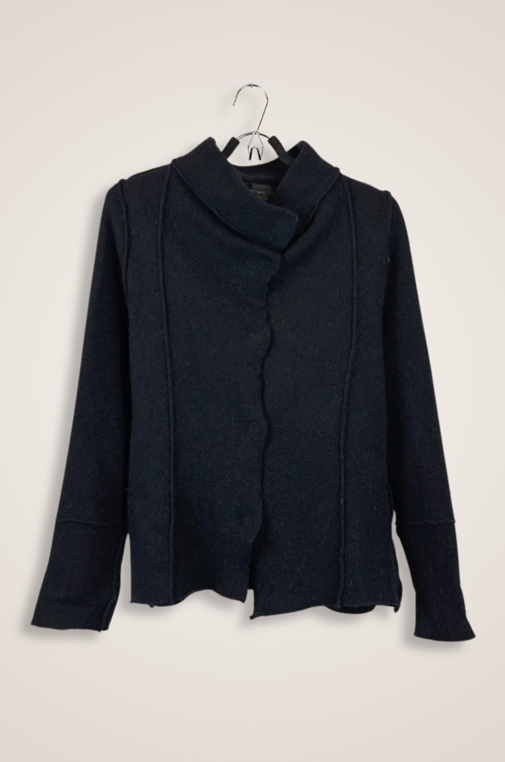 Annette Gortz Annette Görtz Raw-Edge Knit Jacket, Funnel Collar – S Size S / US 4 / IT 40 - 1 Thumbnail