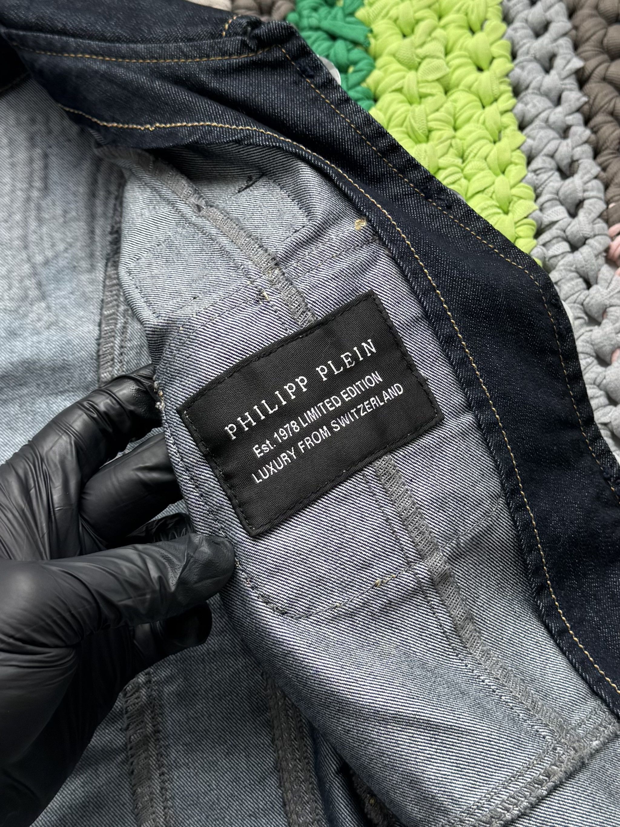 Philipp Plein Philipp Plein Vintage Denim Jacket Fitted Wash Stretch Y2K Size S / US 4 / IT 40 - 11 Thumbnail