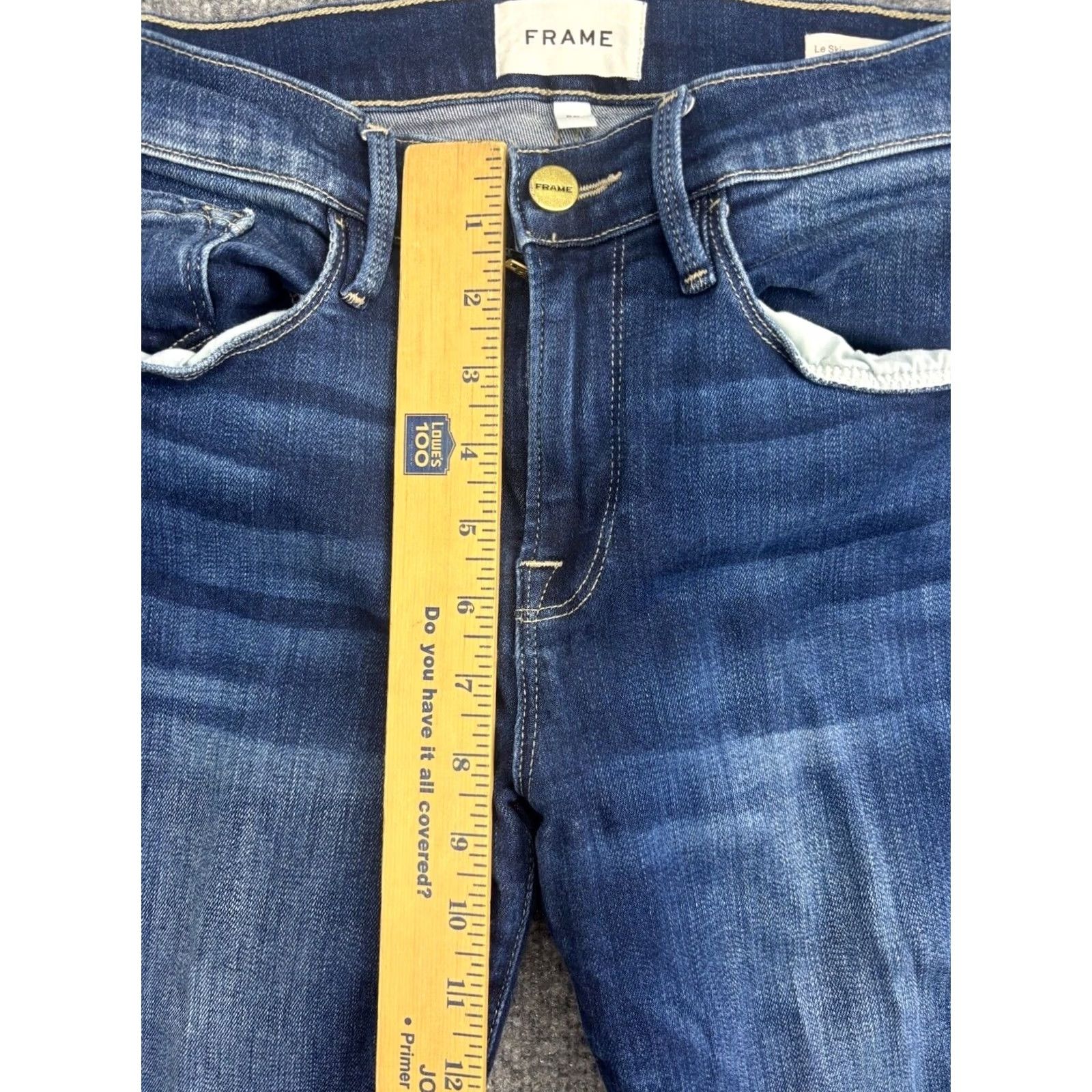 Frame VINTAGE FRAME Le Skinny De Jeanne Crop Jeans Women's 28 Blue Denim Dark Wash Stretch USA Size 28" / US 6 / IT 42 - 4 Thumbnail