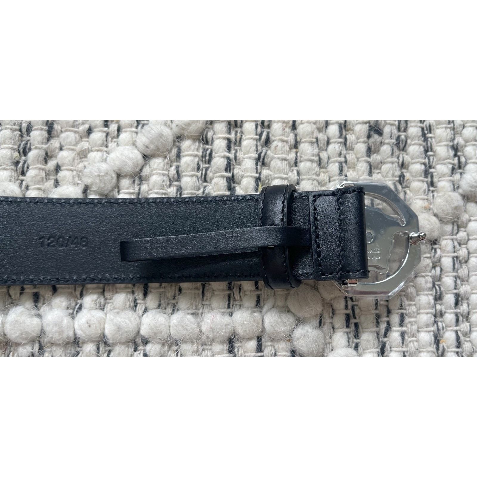 Versace $895 NWT Versace Black Medusa Logo Leather Belt 120(42) Size 42 - 3 Thumbnail
