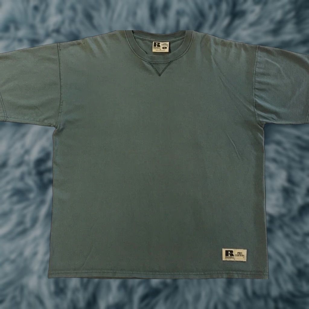 Russell Athletic VINTAGE Russell Athletic Shirt XL Green 90s Distressed Track Grunge Biker Punk Skate Surf USA Modern Size US XL / EU 56 / 4 - 1 Thumbnail