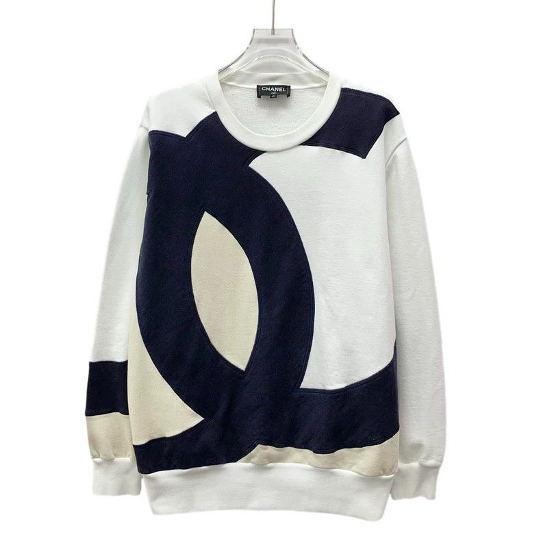 Chanel Chanel White double C printed cotton round-neck long-sleev Size XL / US 12-14 / IT 48-50 - 1 Thumbnail