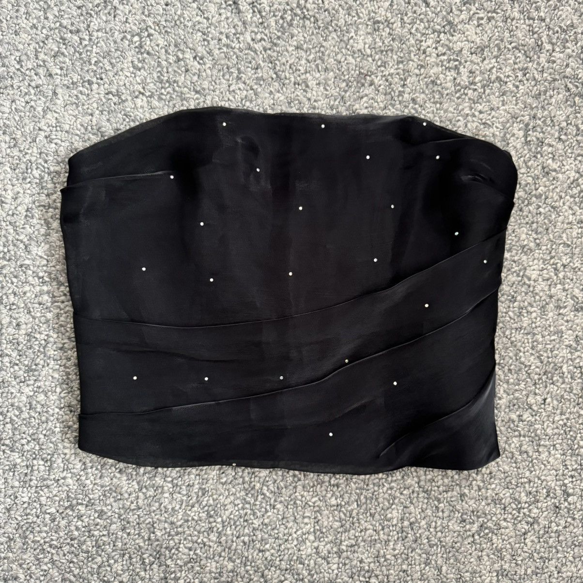 Vintage ASPEED Vintage Black Tulle Rhinestone Stapless Corset Top Size M / US 6-8 / IT 42-44 - 2 Thumbnail