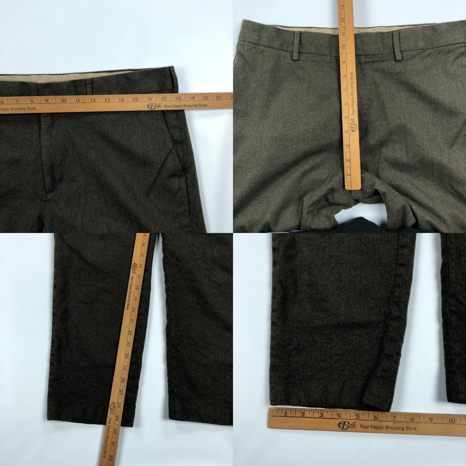 Banana Republic Banana Republic Dress Pants Wool Olive Green 36x30 Men Regular Flat Front Cuffed Pockets 120s 36x30 Vintage: No Size US 36 / EU 52 - 8 Thumbnail