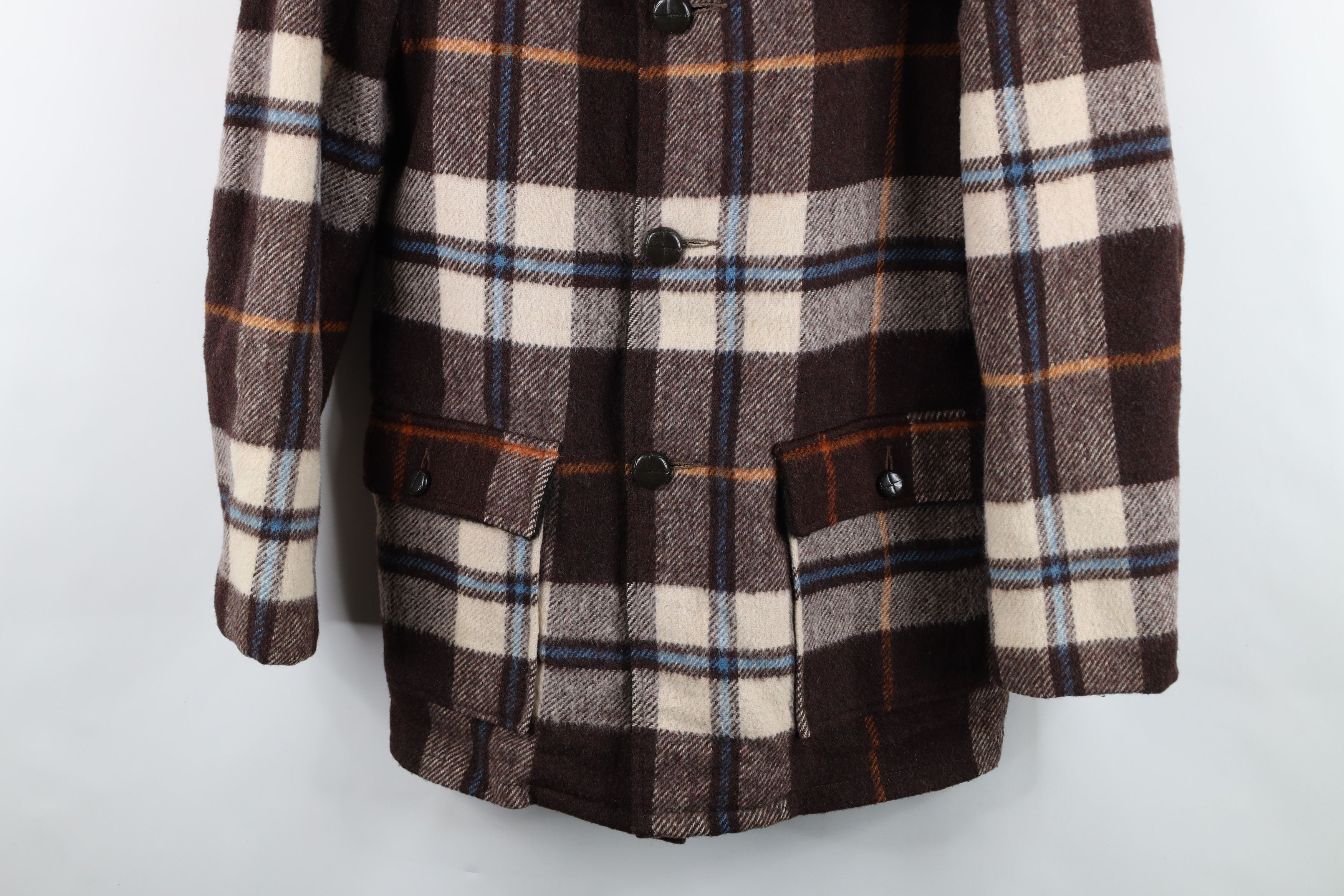 Vintage Vintage 60s 70s Streetwear Wool Button Jacket Plaid USA Size US L / EU 52-54 / 3 - 3 Thumbnail