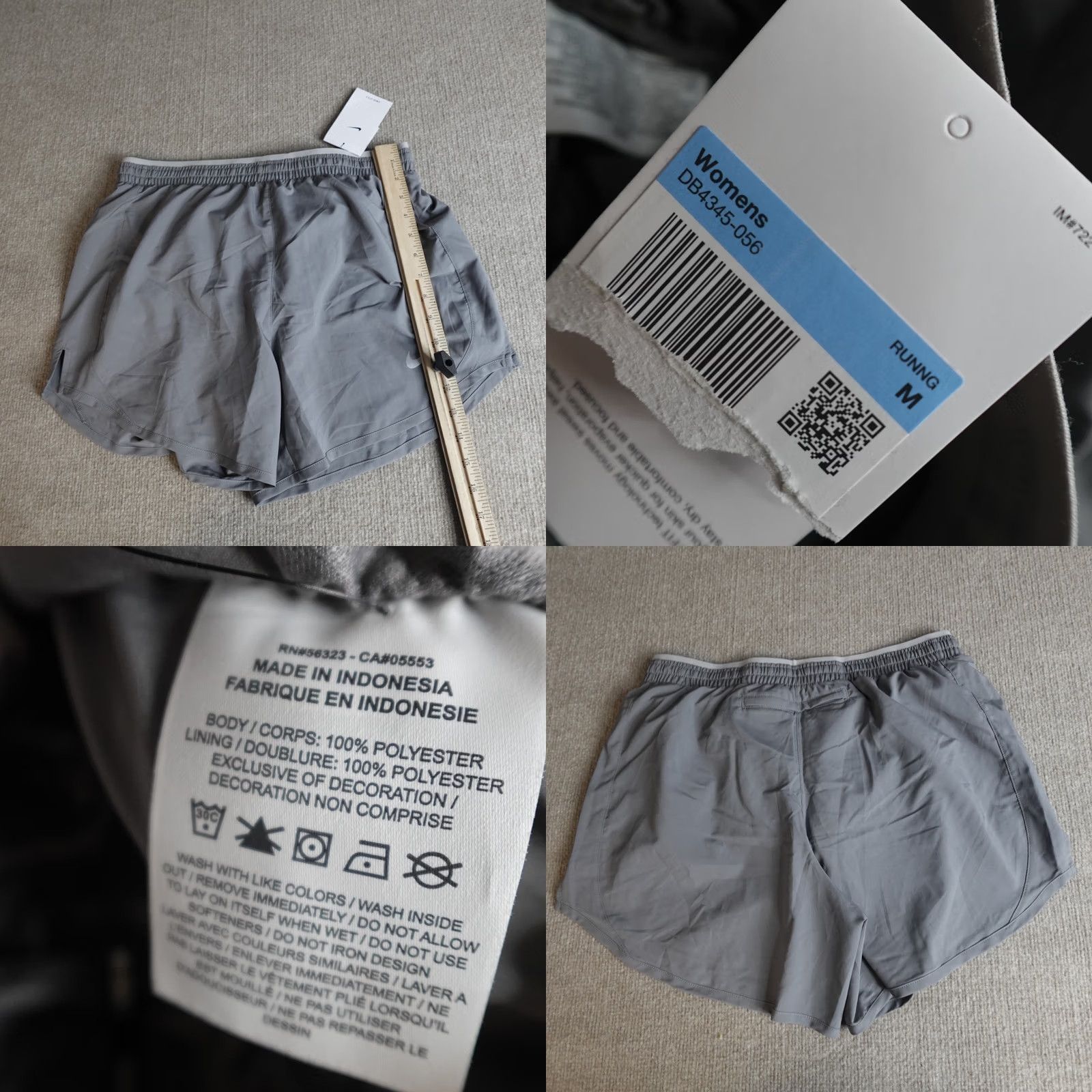 Nike Nike Womens Shorts M Gray Solid Tempo Lux DB4345-056 NEW Size 32" / US 10 / IT 46 - 8 Thumbnail