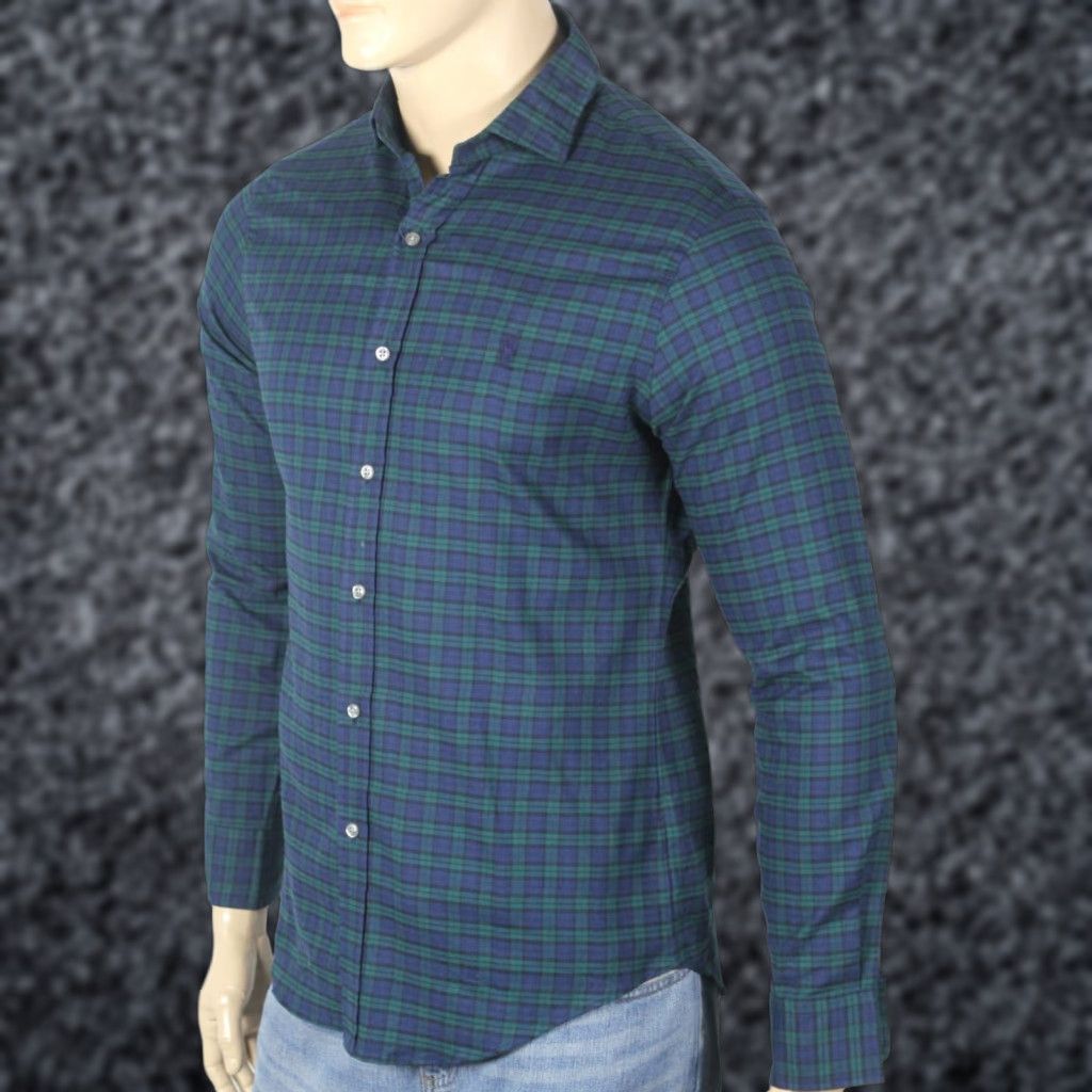 Ralph Lauren Ralph Lauren Dress Shirt Plaid Classic Long Sleeve XL Blue Navy Pony NWT Button-Down Collar Mens Regular Cotton 100% Size 46R - 1 Preview