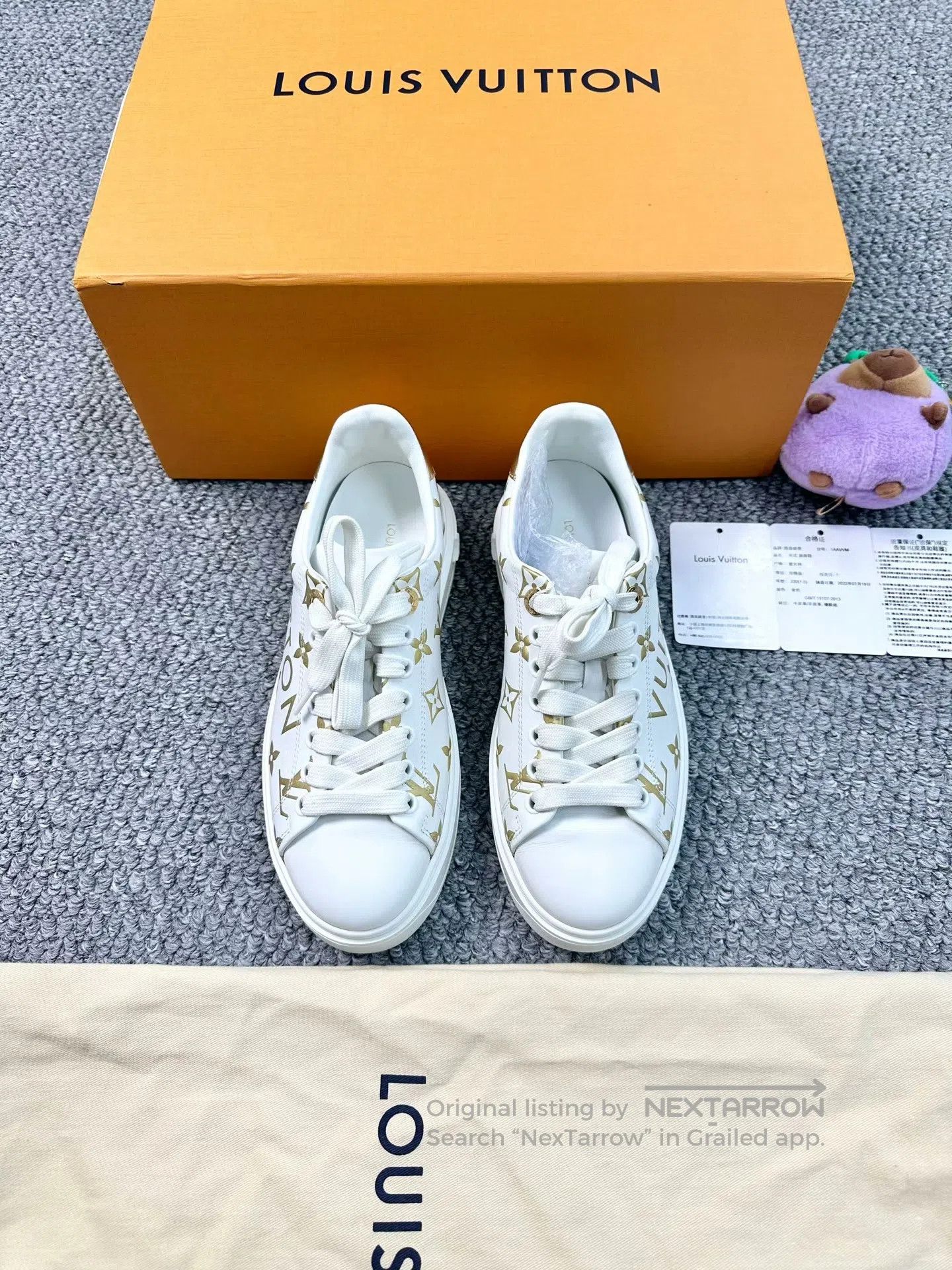 Louis Vuitton Louis Vuitton White Monogrammed Logo Leisure Sneakers| Size US 5.5 / IT 35.5 - 2 Thumbnail