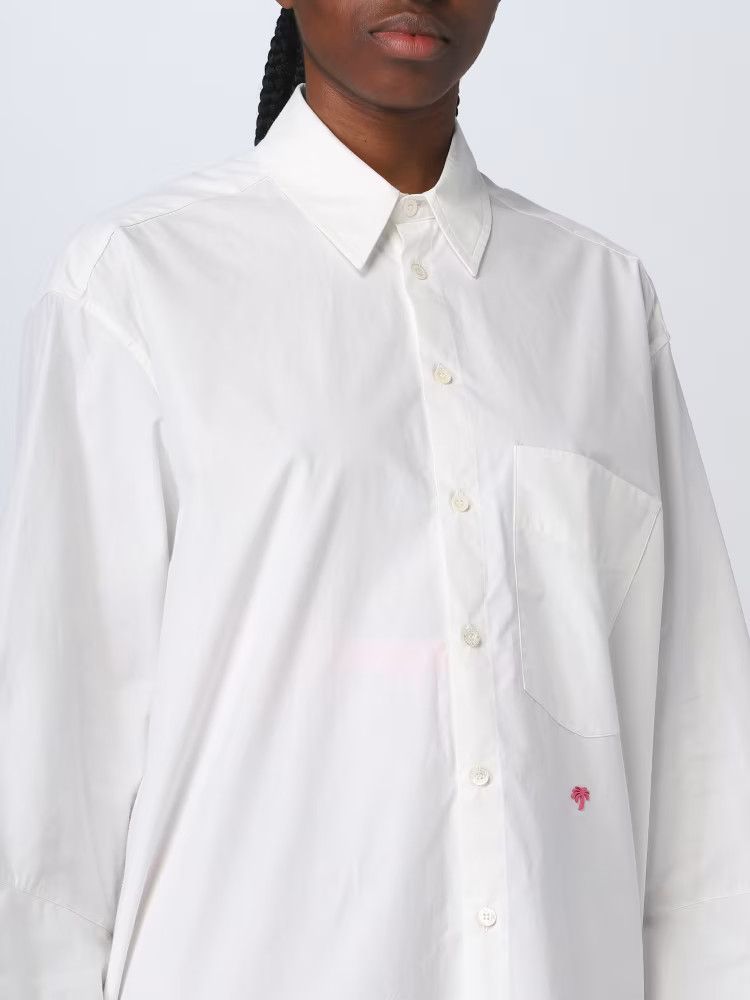 Palm Angels o1y1125 Solid Color Shirt in White Size M / US 6-8 / IT 42-44 - 4 Thumbnail
