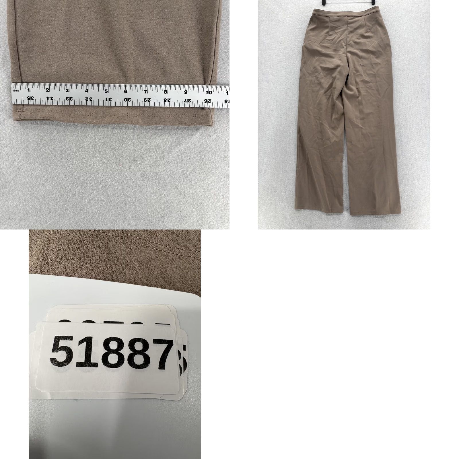 H&M H&M Crepe Dress Pants Womens Small Beige Wide Leg Stretch Zip Pockets Workwear Size 28" / US 6 / IT 42 - 8 Thumbnail