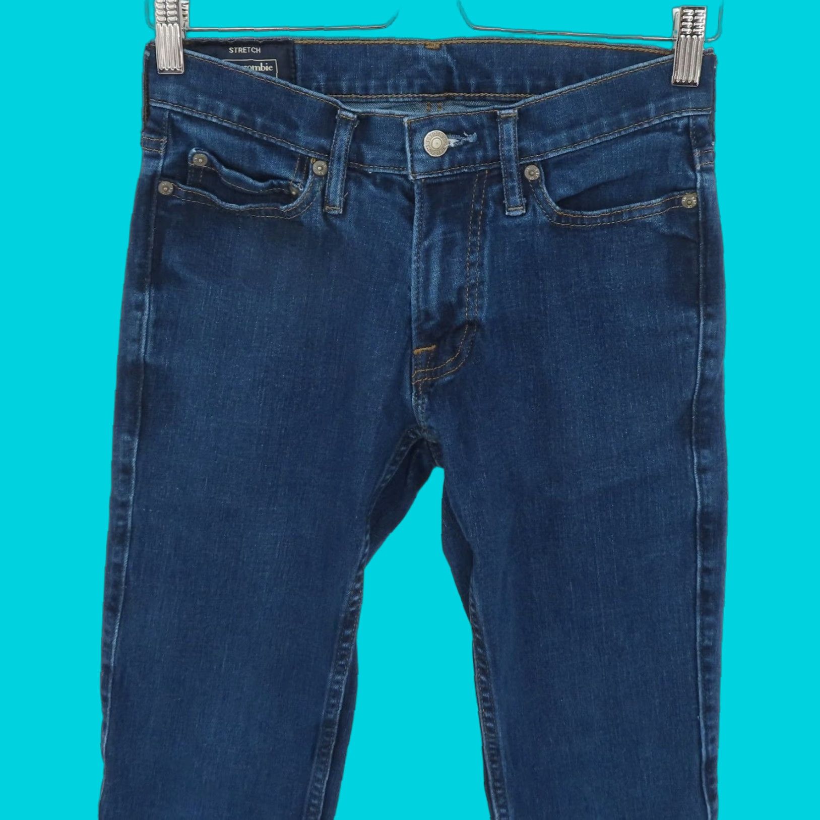 Abercrombie & Fitch Langdon Skinny Jeans Mens 26W 30L Denim Blue Stretch 5-Pocket Regular Inseam 30