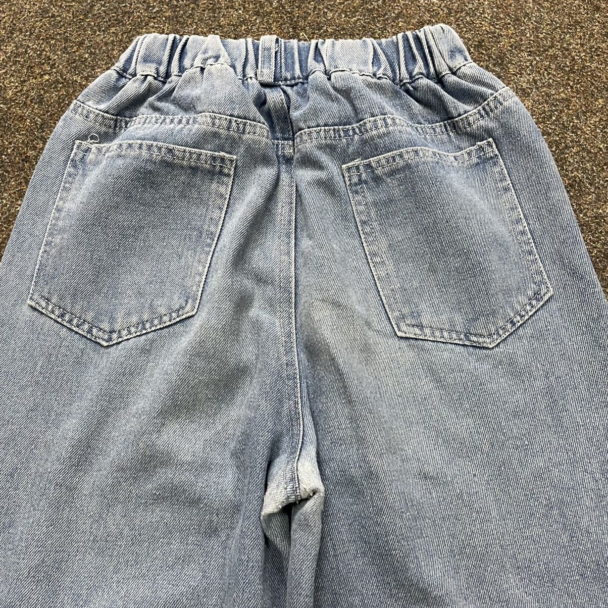 Vintage Y2K Baggy Wide Leg Distressed Jeans Heart Print Skate Swag Size 30" / US 8 / IT 44 - 3 Thumbnail