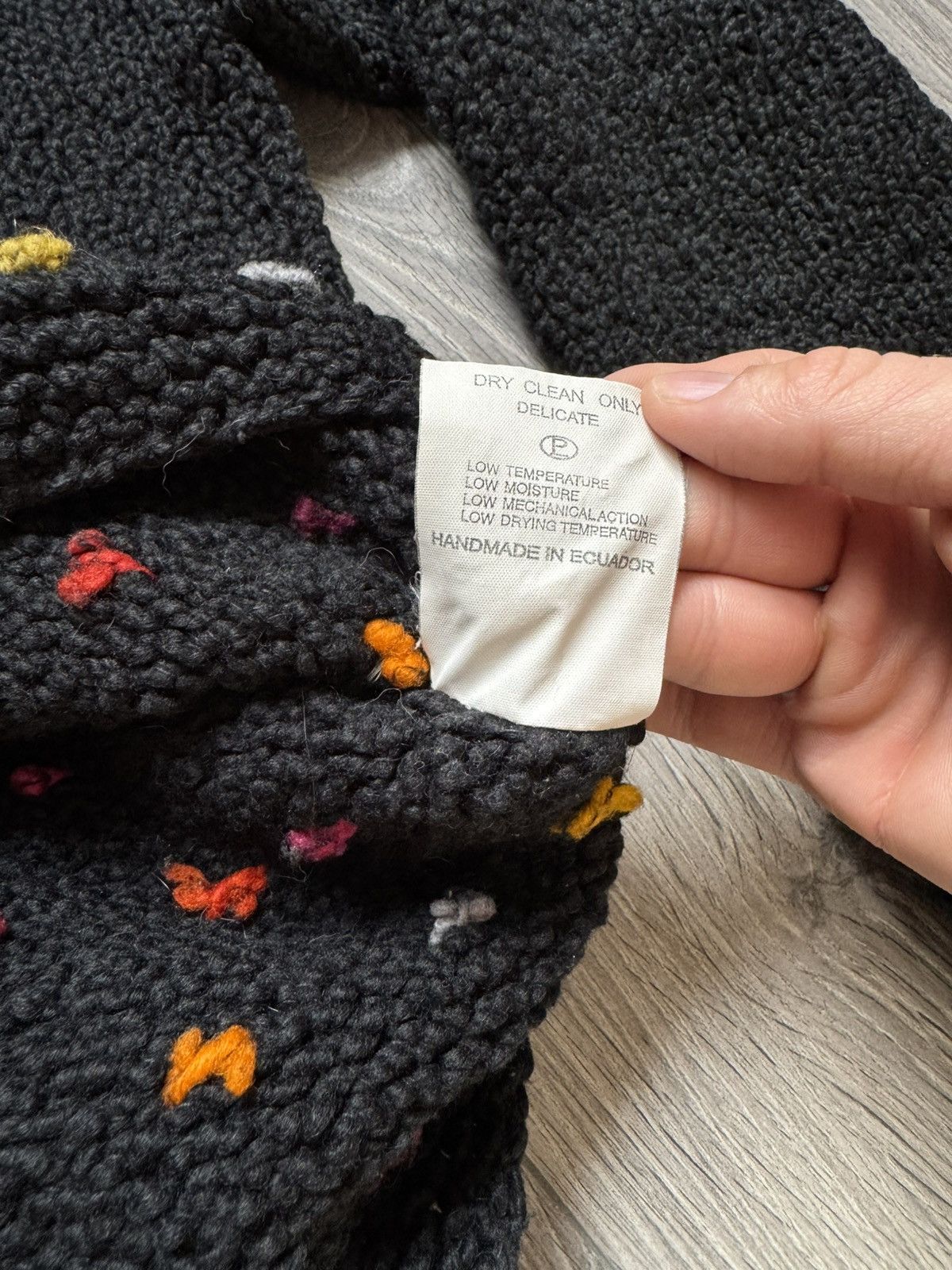 Other Vintage Pachamama pure wool hand knit cardigan sweater Size L / US 10 / IT 46 - 7 Thumbnail
