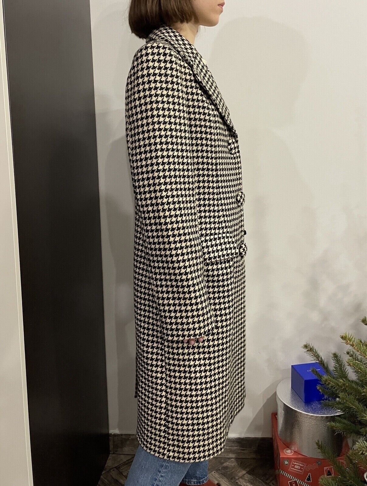 Moschino Moschino Jeans Wool Рoundstooth Print Long Wool Coat Size XL / US 12-14 / IT 48-50 - 5 Thumbnail