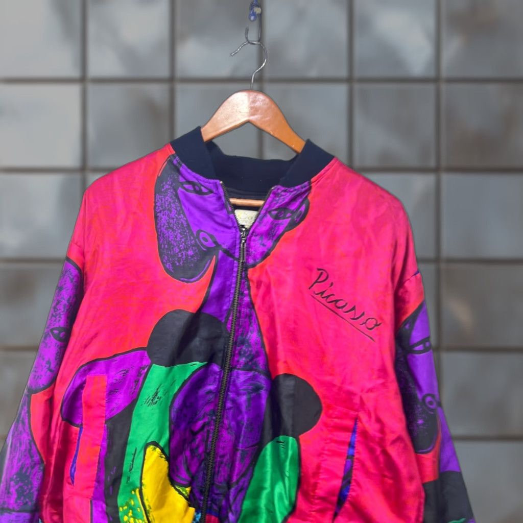 Vintage VINTAGE Picasso Windbreaker Jacket M Blue 90s Windbreaker Mens Size US M / EU 48-50 / 2 - 1 Thumbnail