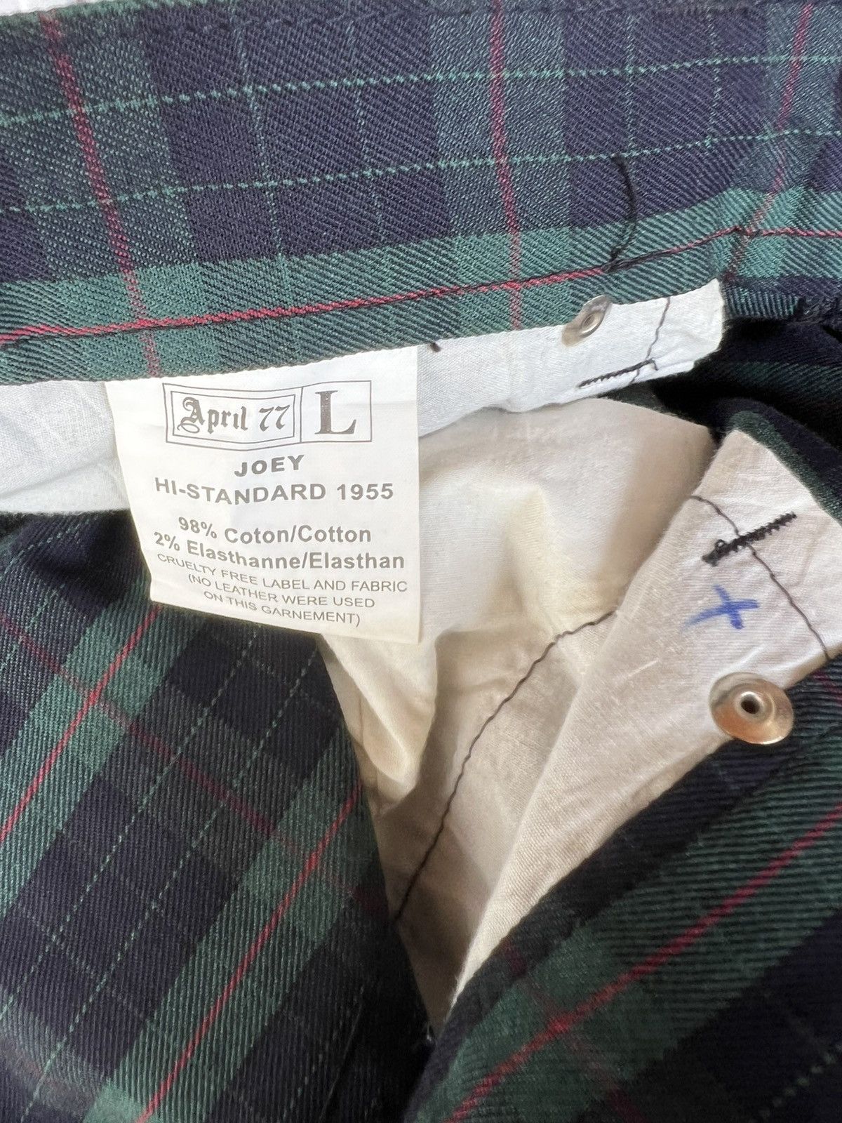 April 77 Vintage 2000s April 77 Joey Hi-Standard 1955 Check Pant Size US 31 - 22 Thumbnail