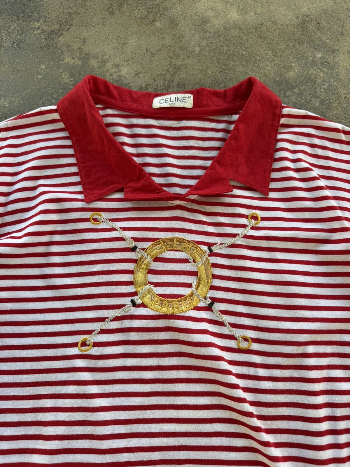 Celine Vintage Celine Paris Striped Polos Size US M / EU 48-50 / 2 - 2 Thumbnail