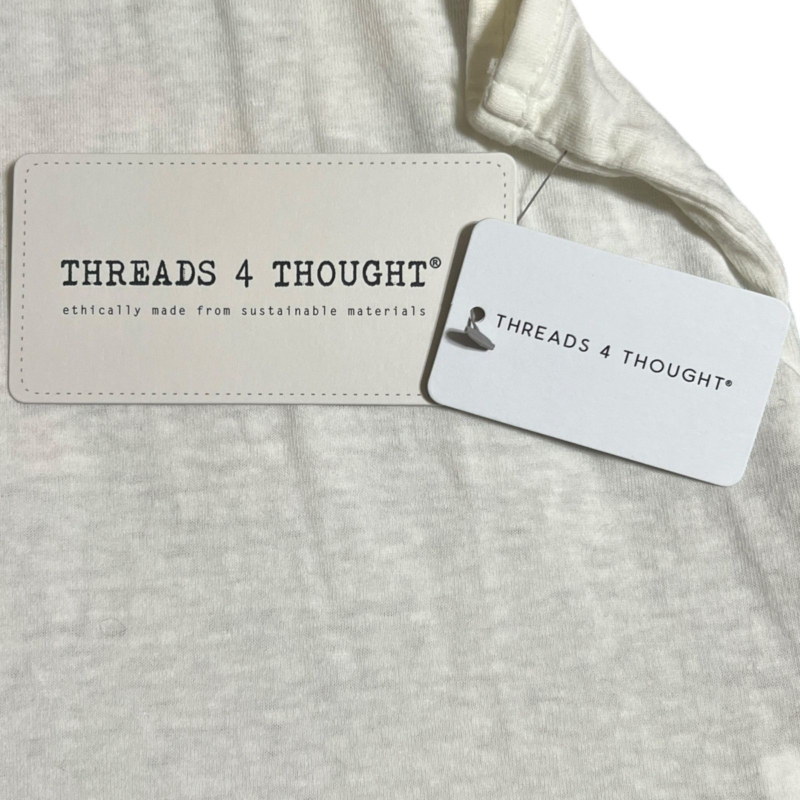 Threads 4 Thought White Racerback High Round Neck Thin Strap Tank Size XS / US 0-2 / IT 36-38 - 5 Thumbnail