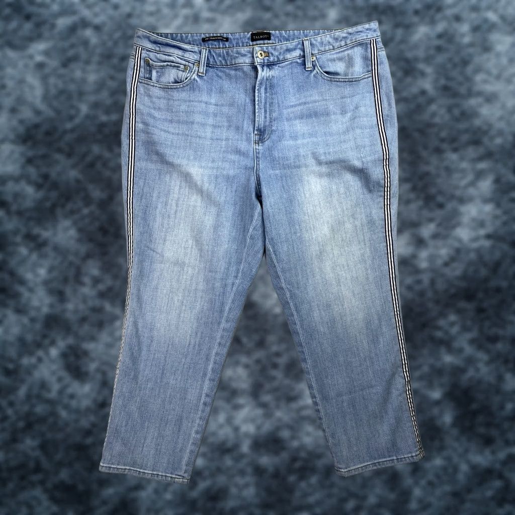 Talbots Talbots Jeans Womens 20W Blue Modern Ankle Jean High Waist Straight Light Wash Size 42" / US 20 - 1 Thumbnail
