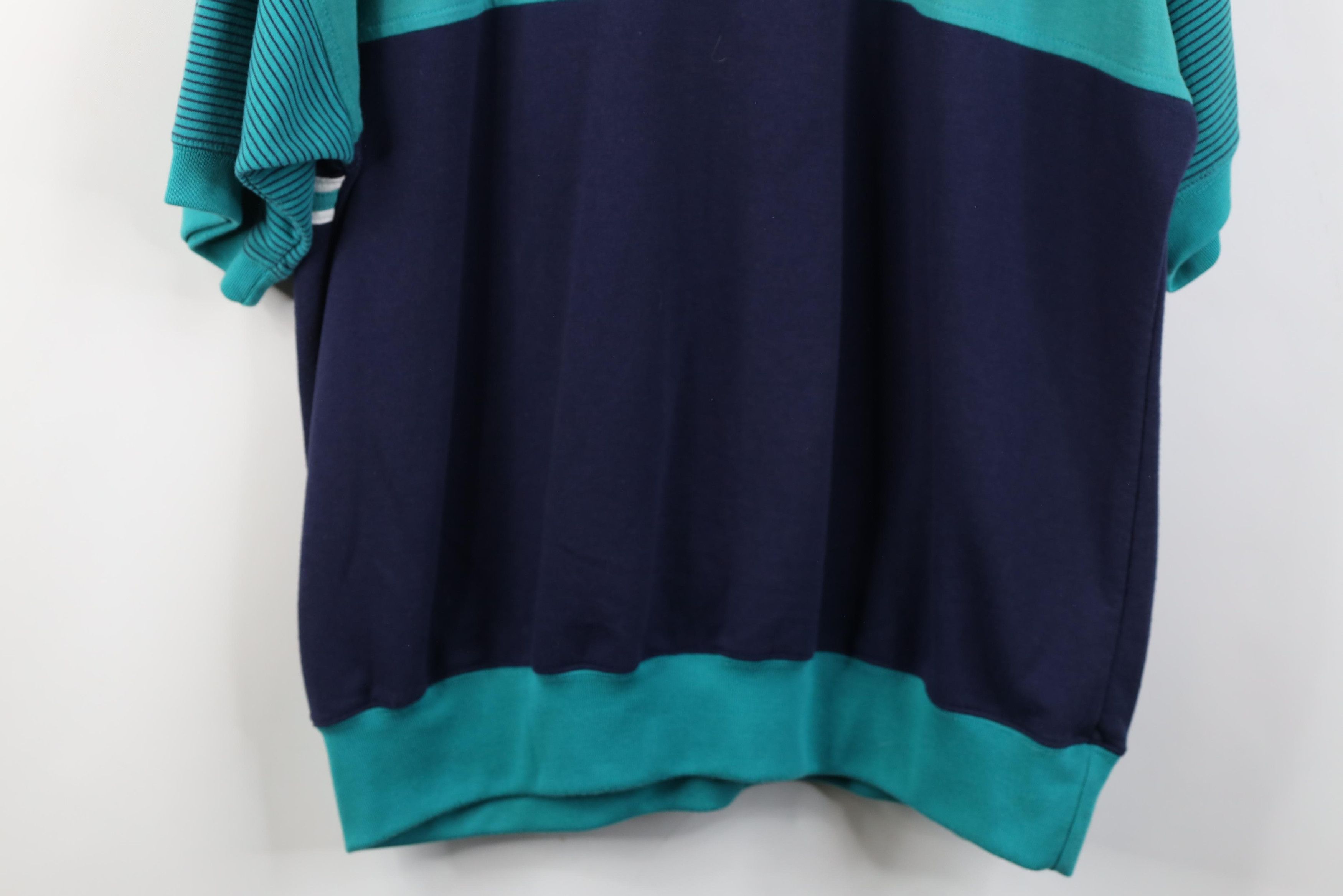 Vintage Vintage 90s Streetwear Block Pullover Polo Shirt Teal Blue Size US XL / EU 56 / 4 - 14 Thumbnail