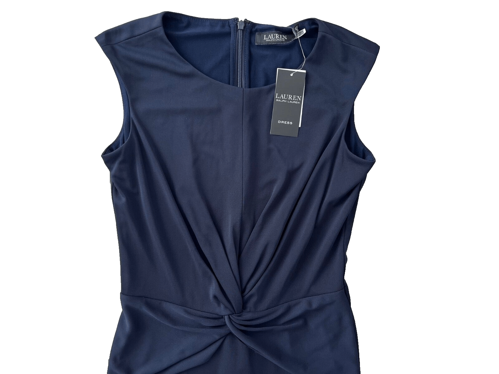 LAUREN Ralph Lauren Twist-Front Jersey Dress Navy ( 2 ) - www.disolcolor.com