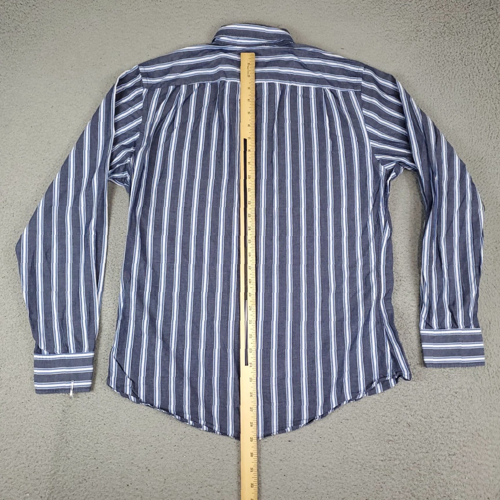 Vintage Teddy Stratford Shirt Mens Size 4 Blue Striped Zip Up Button Long Sleeve Casual Size US S / EU 44-46 / 1 - 4 Thumbnail
