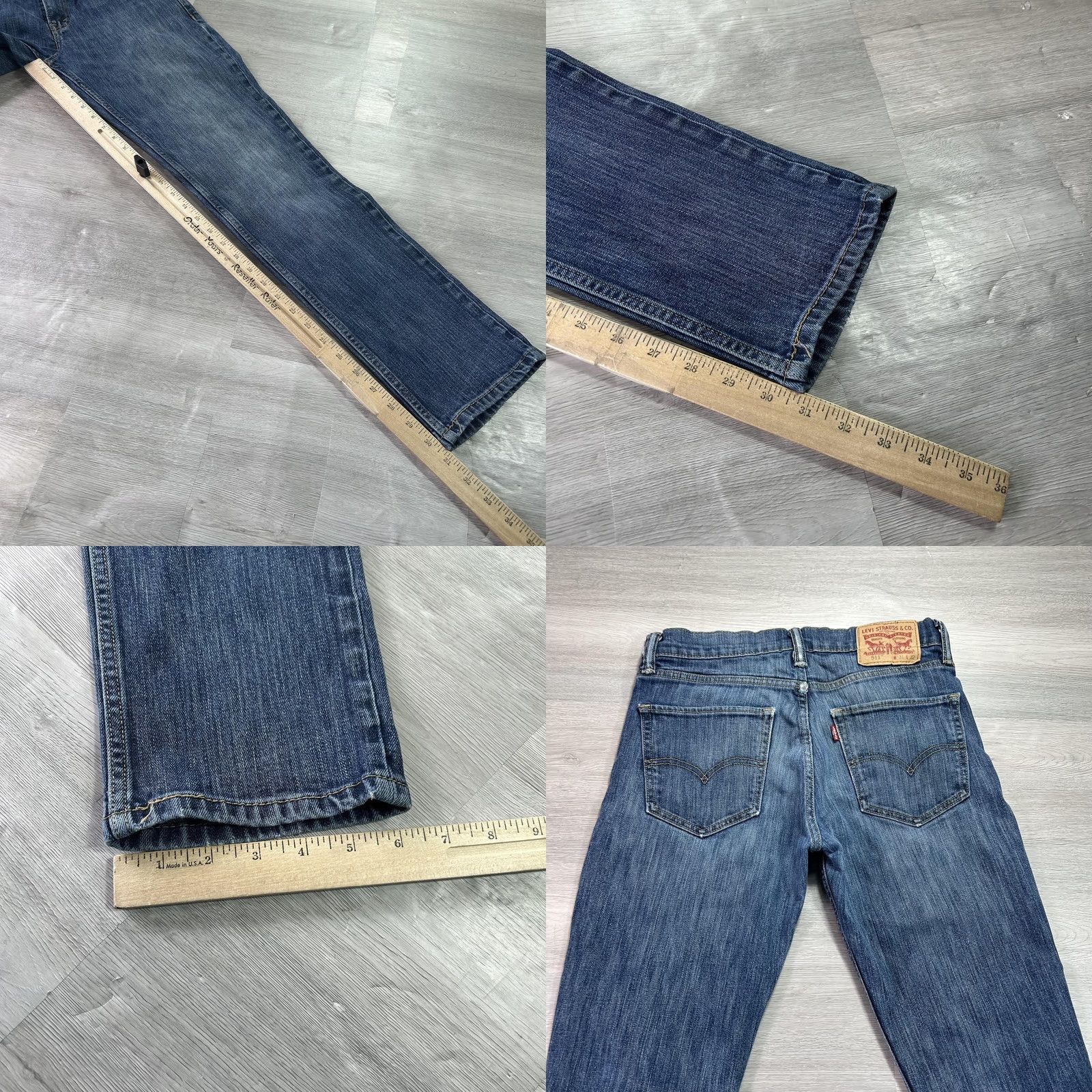 Levi's Levi's 511 Jeans Mens 31x32 Blue Medium Wash Slim Denim Stretch Straight Regular 5-Pocket Zip Size US 31 - 8 Thumbnail