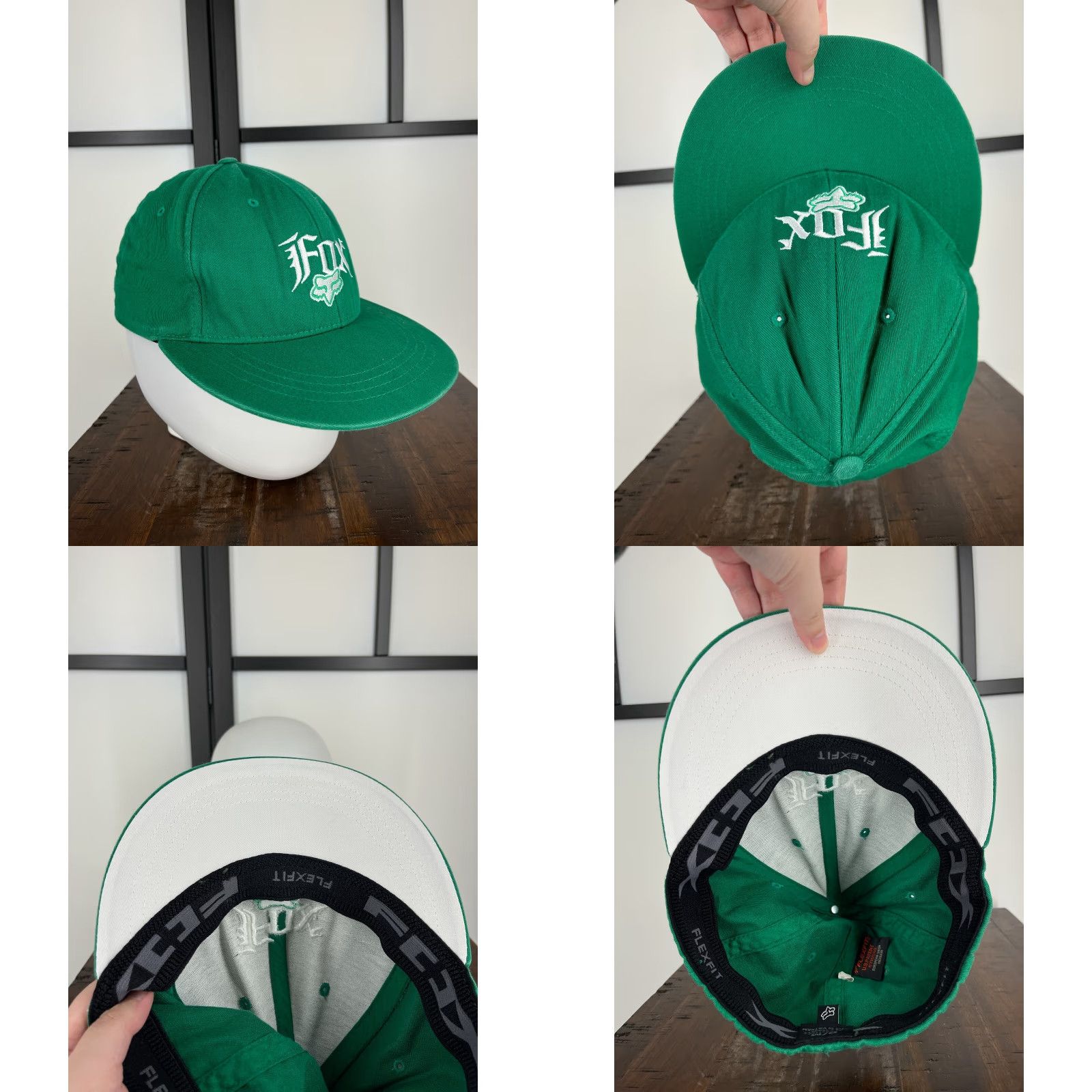 Fox Racing Fox Hat Cap Fitted Adult Medium Green Cotton Blend Nylon Spandex Baseball Cap - Fox Size ONE SIZE - 8 Thumbnail
