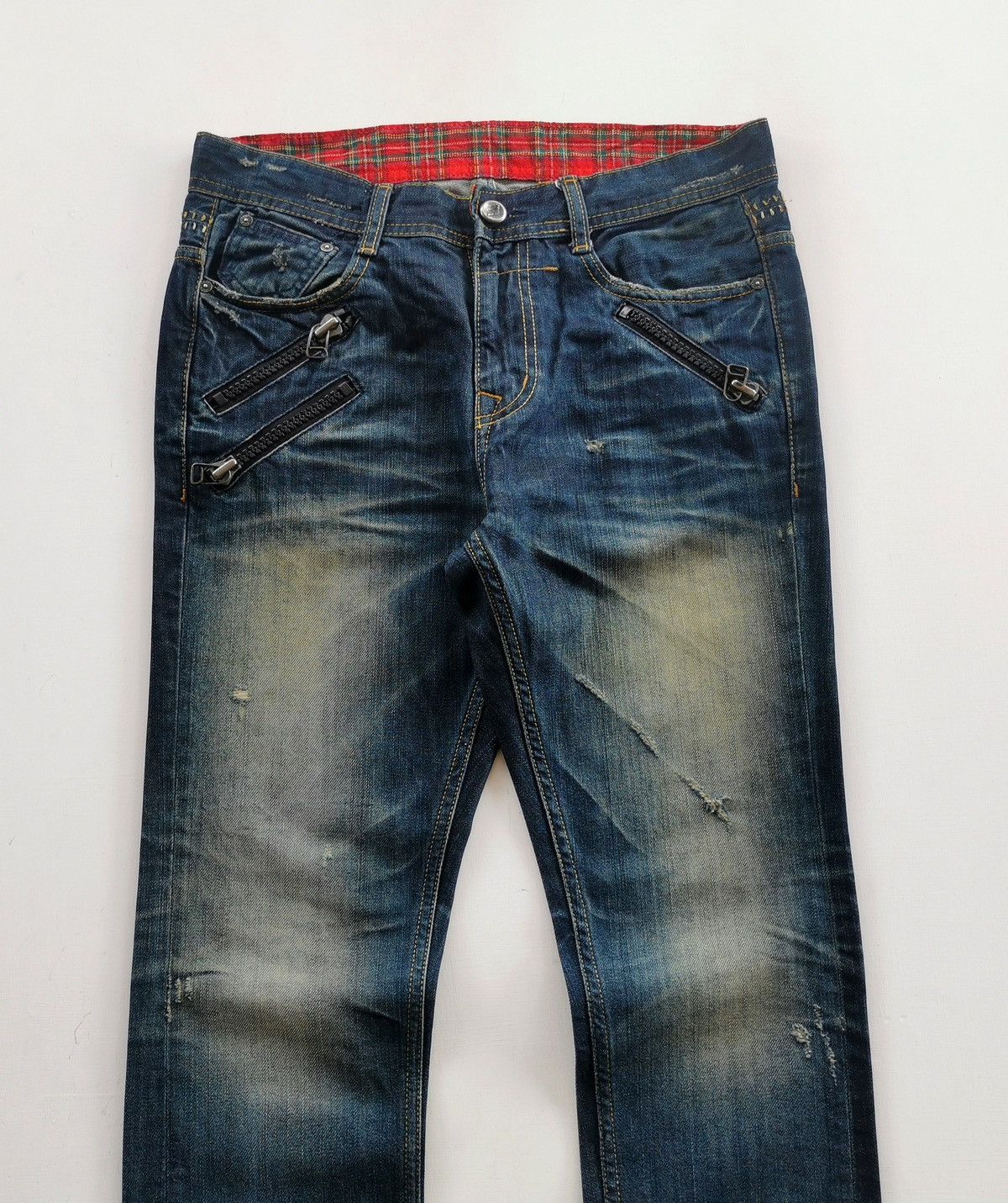 Japanese Brand Mudwash Zipper Digreen Mighty Denim Jeans Size US 32 / EU 48 - 3 Thumbnail