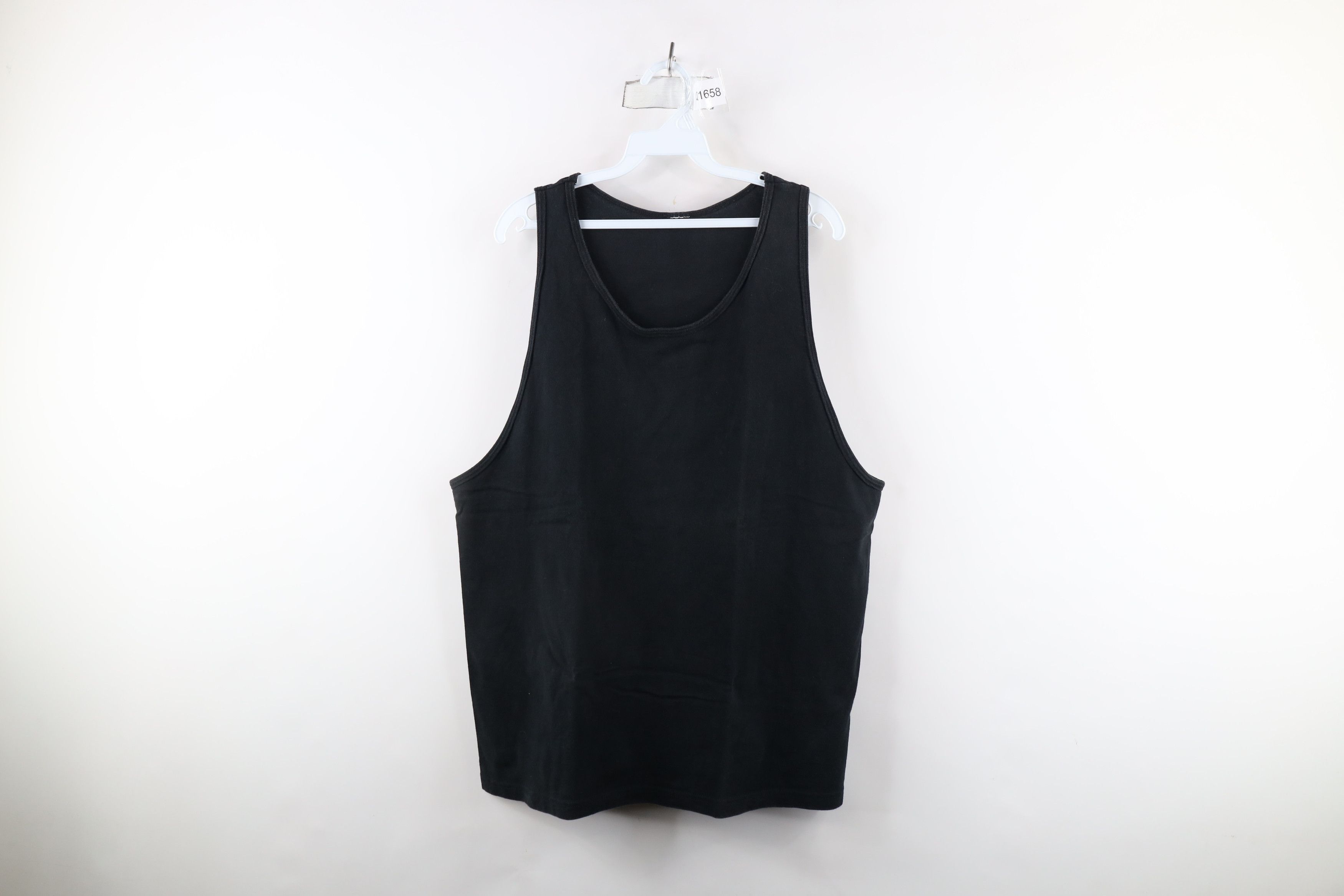 Vintage Vintage 90s Streetwear Blank Tank Top T-Shirt Black Cotton Size US XL / EU 56 / 4 - 1 Thumbnail