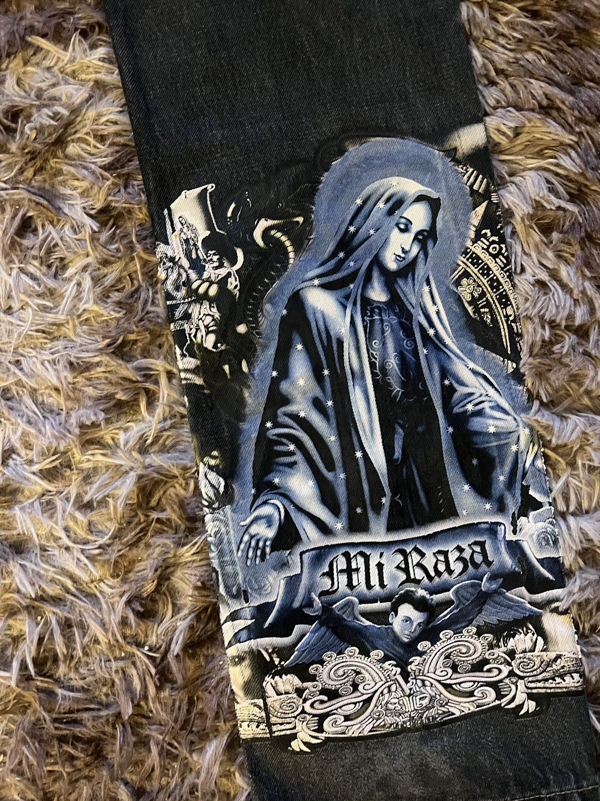 Other @thechubbychicano “BARRIO” custom levi’s patchwork jeans Size US 32 / EU 48 - 5 Thumbnail
