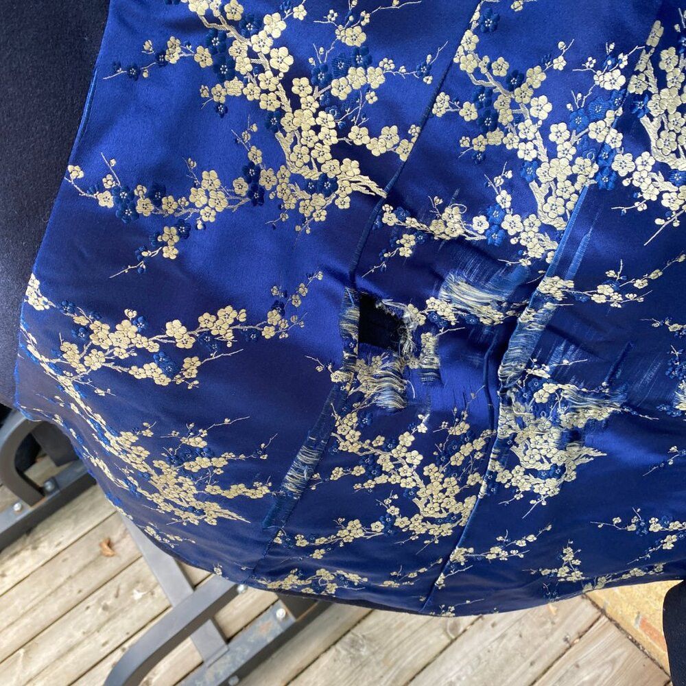 Filippa K × Vintage Vintage 1998 Flippa K Floral Print Pea Coat Small Navy Blue Size S / US 4 / IT 40 - 8 Thumbnail
