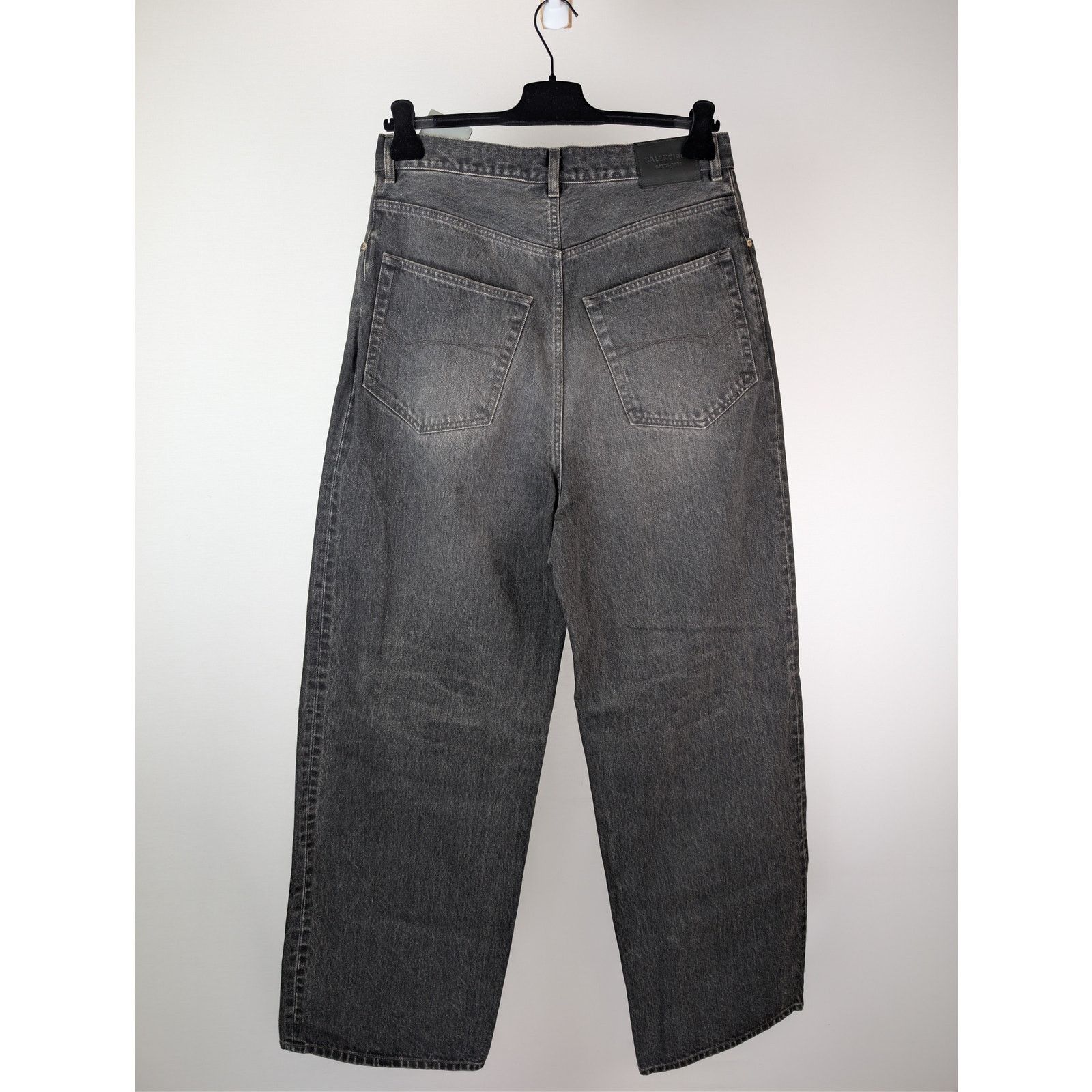 Balenciaga o1rshd1 Organic Japanese Denim Baggy Pants in Wash Black Size US 30 / EU 46 - 9 Thumbnail