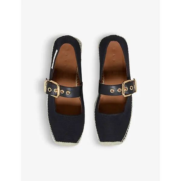 Marni oc11z0525 Canvas Petal Espadrillas in Black Size US 10 / IT 40 - 3 Thumbnail