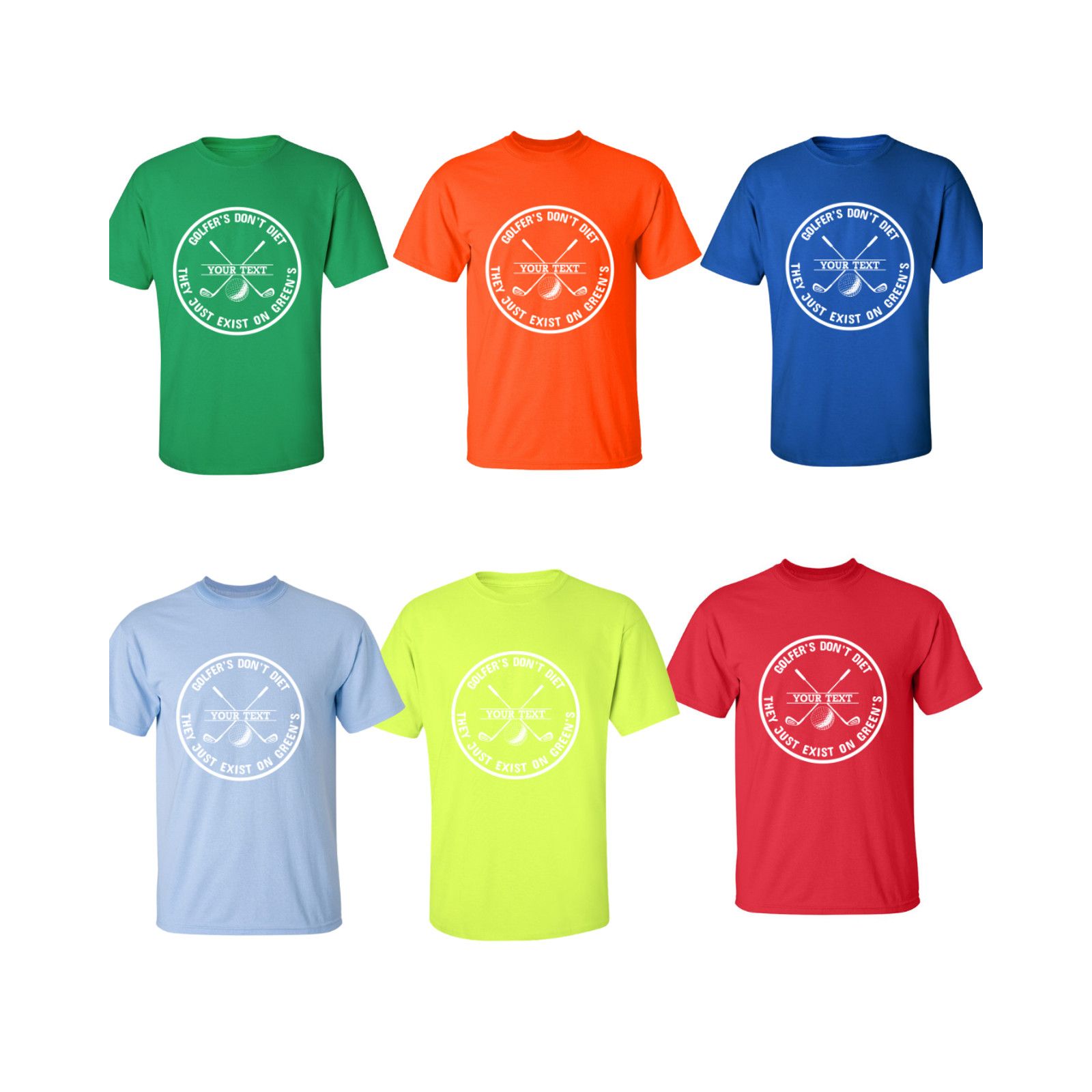 Gildan Golfers Don't Diet Personalized Name Golf Clubs Ball T-Shirt Size US XL / EU 56 / 4 - 3 Thumbnail