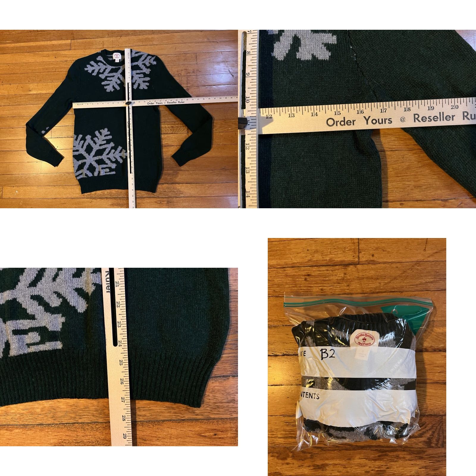 Brooks Brothers Brooks Brothers Red Fleece Snowflake Christmas Sweater Men’s Small Green Size US S / EU 44-46 / 1 - 8 Thumbnail