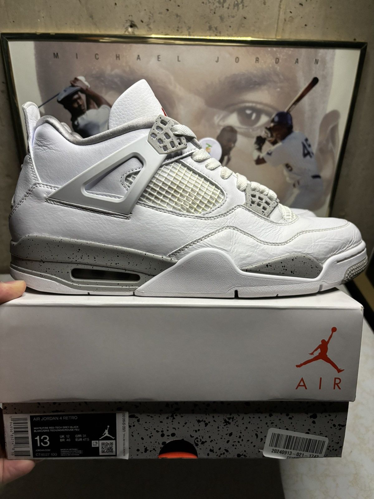 Jordan Brand Jordan Retro 4 ‘white oreo’ Size US 13 / EU 46 - 1 Thumbnail