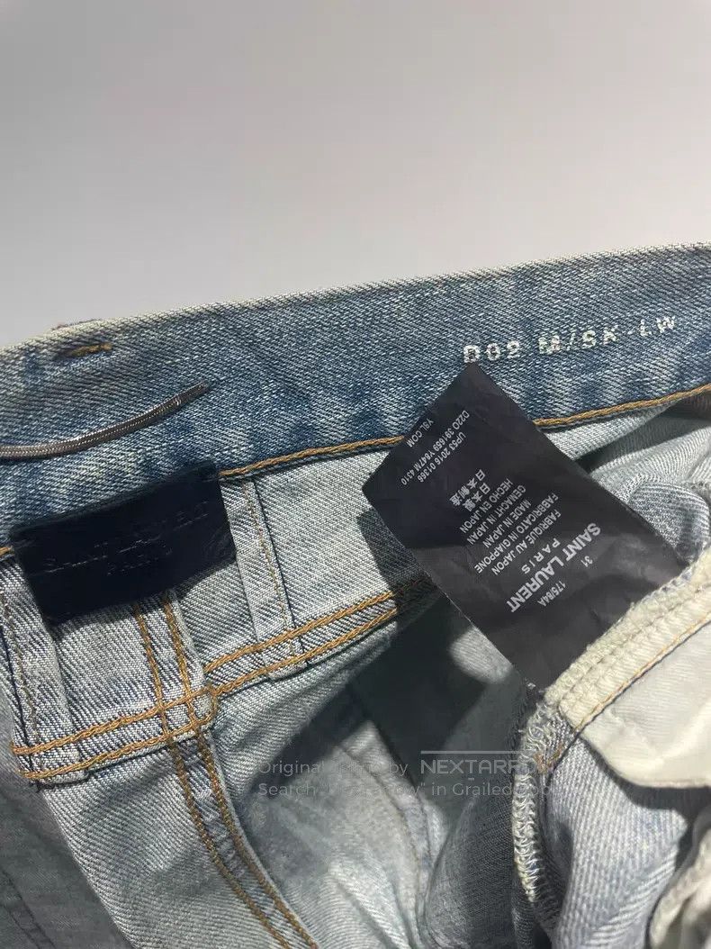 Saint Laurent Paris Saint Laurent Paris Blue Big Destroyed Denim Jeans Size US 31 - 4 Thumbnail