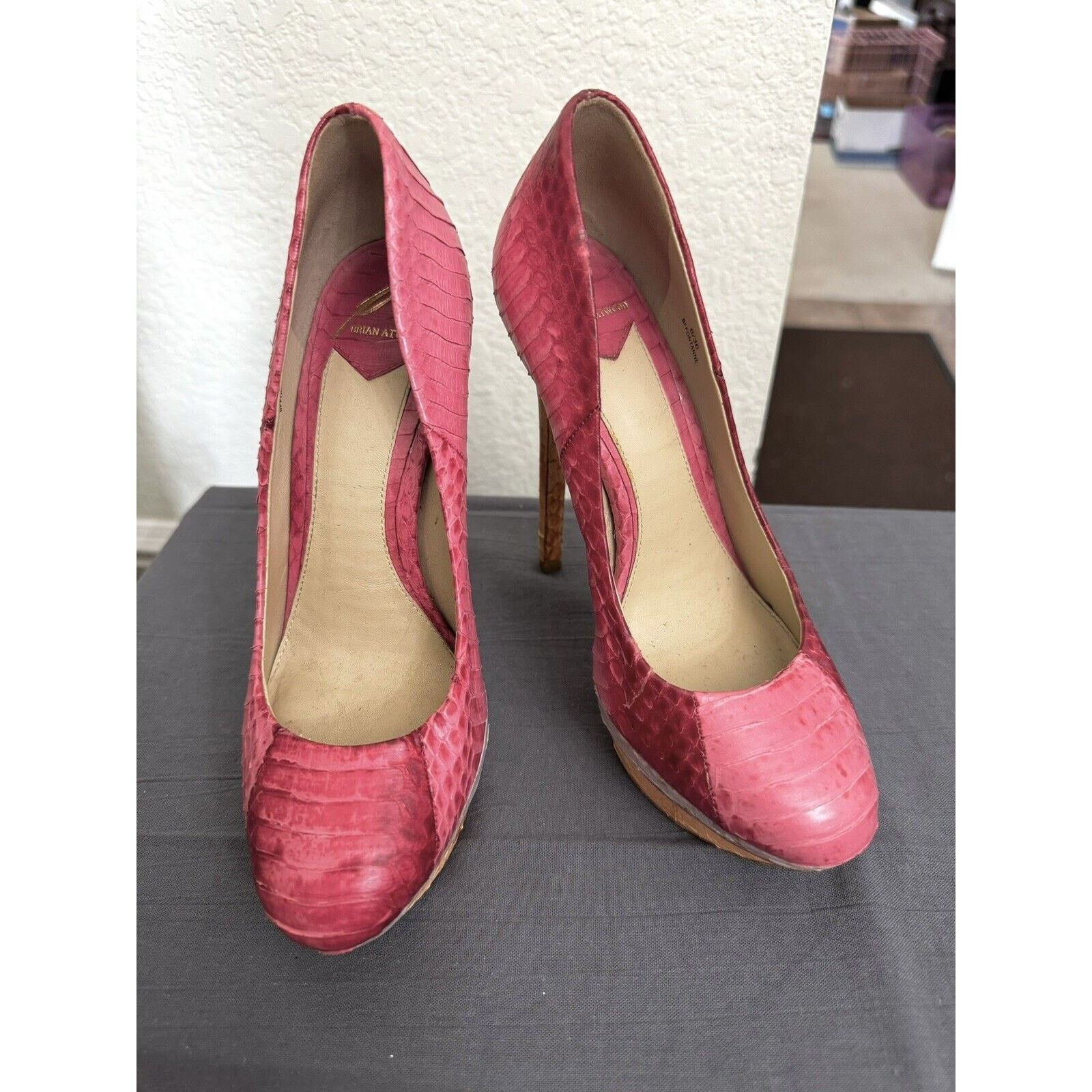 Brian Atwood Brian Atwood Pink Snakeskin Platform Pumps Heels - Size US6 Size US 6 / IT 36 - 3 Thumbnail