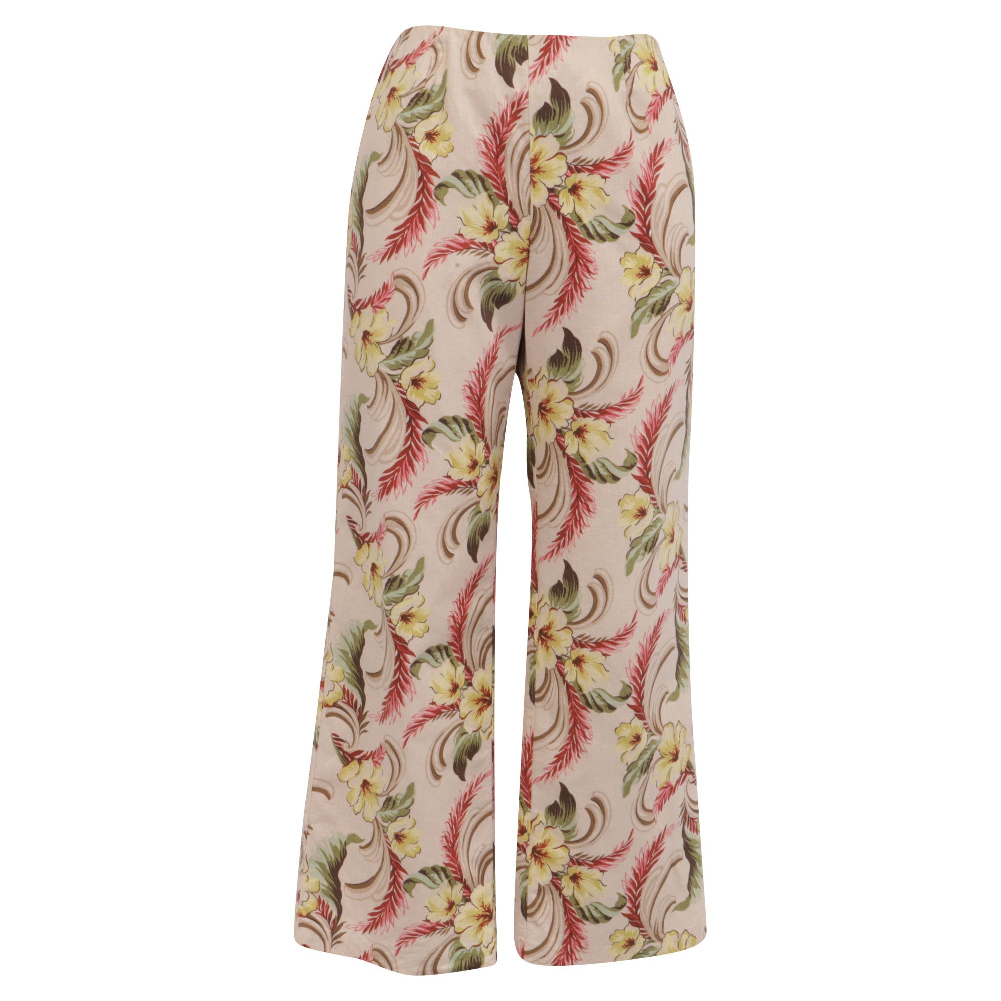 Oscar De La Renta Oscar De La Renta Floral-Print Wide-Leg Trousers in Multicol Size 25" / US 0 / IT 36 - 1 Thumbnail